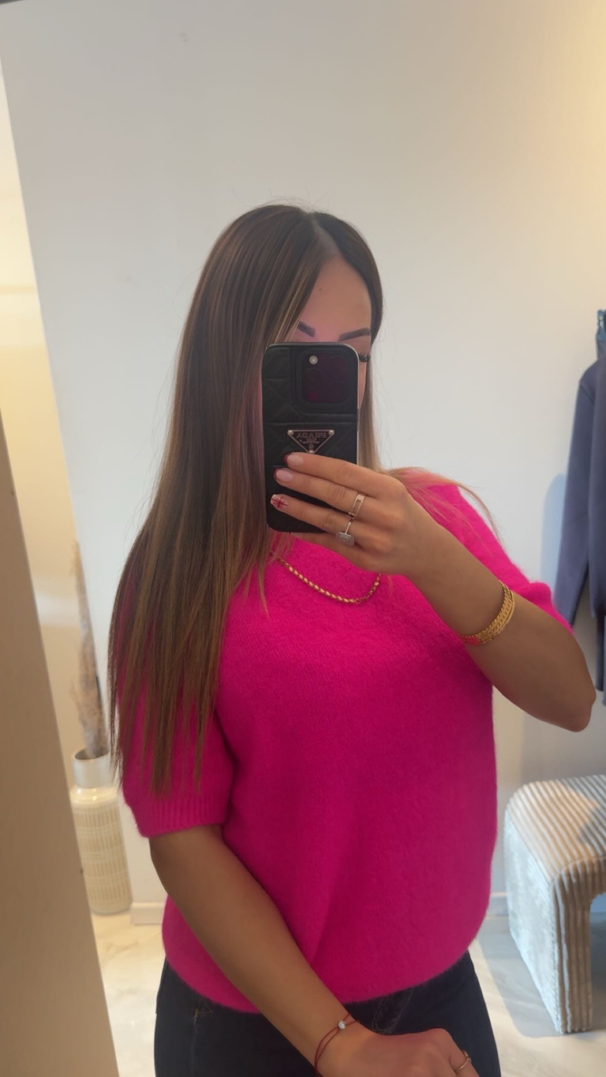 Pull fuchsia manches courtes